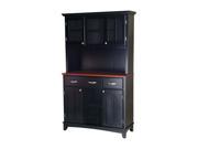 Home Styles 5100 0042 42 Black Buffet Server with Medium Cherry Top and Black Hutch