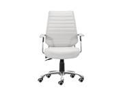 Zuo Modern 205165 Enterprise Low Back Office Chair White
