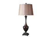 Uttermost David Frisch Davoli Table Lamp Lightly Distressed Dark Bronze Finish On A Cast Metal Base with Gold Highlights.