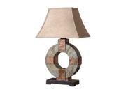Uttermost Carolyn Kinder Slate Table Lamp The Base Is Made Of Real Hand Carved Slate with Hammered Copper Details. Due To The Natural Material Being Used Each P