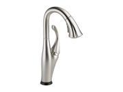DELTA 9992T SS DST Single Handle Pull Down Bar Prep Faucet Featuring Touch2O Technology Stainless