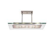 Access Lighting Aquarius Semi 8 Light Brushed Steel Finish w Clear Glass Brushed Steel Semi Flush