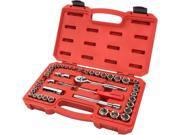 Tekton 45 pc. 1 4 in. and 3 8 in. Drive Socket Set Inch Metric