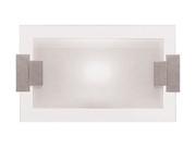 Access Lighting Plasma Brushed Steel Wall Vanity 1 Light Brushed Steel Finish w Frosted Glass