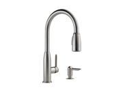 PEERLESS P188103LF SSSD Single Handle Kitchen Pull Down with Soap Dispenser Stainless Steel