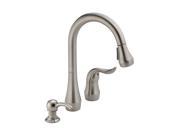 PEERLESS P188102LF SSSD Single Handle Kitchen Pull Down with Soap Dispenser Stainless Steel
