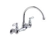 PEERLESS P299305LF Two Handle Wall Mounted Kitchen Faucet Chrome