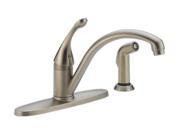 DELTA 440 SS DST Collins Single Handle Kitchen Faucet with Spray Stainless Steel