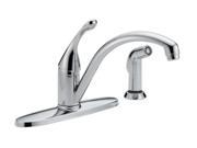 DELTA 440 DST Collins Single Handle Kitchen Faucet with Spray Chrome