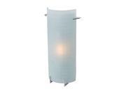 Access Lighting Oxygen Wall Vanity 1 Light Brushed Steel Finish w Checkered Frosted Glass