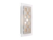 Access Lighting Aquarius Squares Wall Fixture 1 Light Brushed Steel Finish w Frosted Glass