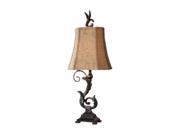 Uttermost Carolyn Kinder Set of 2 Caperana Lamp Matte black finish with a heavy verdigris wash over the leaf details and bronze undertones