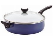 Farberware purECOok Ceramic Non Stick Cookware 5 Qt. Covered Jumbo Cooker with Helper Handle in Blue