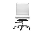 Zuo Modern Lider Plus Armless Office Chair White