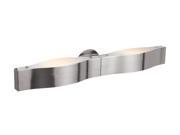 Access Lighting Titanium Wall Vanity 2 Light Brushed Steel Finish w Frosted Glass Brushed Steel Bathroom Lighting