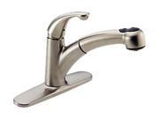 DELTA 467 SS DST Palo Single Handle Pull Out Kitchen Faucet Stainless Steel