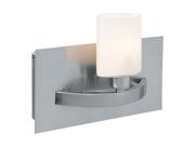 Access Lighting Cosmos Wall Fixture 1 Light Brushed Steel Finish w Opal Glass Brushed Steel Bathroom Lighting