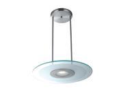 Access Lighting Helius Pendant 1 Light Brushed Steel Finish w Clear Center Frosted Ring Glass
