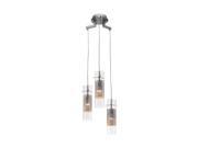 Access Lighting Spartan Pendant 3 Light Brushed Steel Finish w Clear Perforated Metal Band Glass