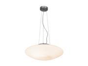 Access Lighting Nickel Aircraft Cable Pendant 3 Light Brushed Steel Finish w Opal Glass