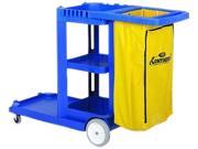 Continental Mfg. Co. CMC184BL Janitorial Cart w 25 Gallon Bag 55in.x30in.x38in. Blue