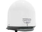 WINEGARD GM 6000 Carryout R G2 Automatic Portable Satellite TV Antenna with Power Inserter White