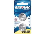 RAYOVAC KECR2016 2A 3 Volt Lithium Keyless Entry Battery 2 pk; CR2016 Size
