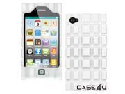 [CASE4U] iPhone 4 Silicon case White Chocolate style Screen Protector Skin Anti dust cap Wrap