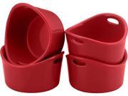 Rachael Ray Set of 4 10 oz. Stoneware Bubble Brown Singles Red