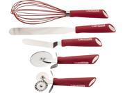 Cake Boss 55084 Stainless Steel Tools And Gadgets 5 Piece Baking And Decorating Tool Set Red