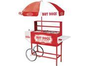 Nostalgia Electrics 48 Inch Tall Vintage Collection Carnival Hot Dog Cart with Umbrella HDC 701