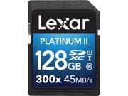Lexar 128GB Platinum II 300x SDXC UHS I U1 Class 10 Memory Card LSD128BBNL300