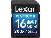 Lexar 16GB Platinum II 300x SDHC UHS I U1 Class 10 Memory Card LSD16GBBNL300