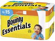 Bounty Essentials 2-Ply Paper Towels, 11in. x 10 1/4in., White, 50 Sheets Per Roll, Pack Of 12 Rolls