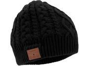 Tenergy Braided Cable Knit Wireless Hands Free Bluetooth Beanie with Built in Speakers Black