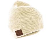 Tenergy Basic Knit Wireless Hands Free Bluetooth Beanie with Built in Speakers Cream