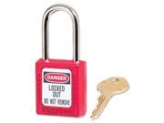 Government Safety Lockout Padlock Zenex 1 1 2 Red 1 Key 6 Box