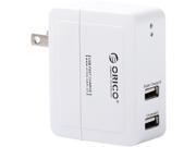 ORICO 20W Dual Port USB Wall Charger with Foldable Plug for Apple iPhone 6 6plus 5S iPad Air2 Samsung Galaxy White DCX 2U