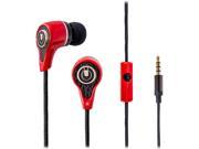 SYBA Oblanc Mobile In ear Headphone with In Line Microphone for Smartphones Tablets Laptops or PC FLYING NH1 Red