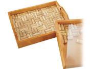 Wine Enthusiast 3406641 Wine Cork 13 in. W x 17 in. L x 3 in. H Mahogany Serving Tray Kit in Natural with Plexiglass