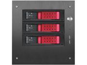 iStarUSA S 35 3DE1RD Black Tower Compact Stylish 3x 3.5 Hotswap Trayless mini ITX Tower Red HDD Handle