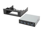 SYBA SY HUB20134 InfoZone USB 3.0 4 Port Internal Hub 3.5 or 5.25 Bay Front Panel Mounting with Fast Charging