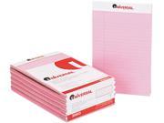 Colored Perforated Note Pads Wide Rule 5 X 8 Pink 50 Sheet Dozen