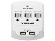 Xtreme 28311 3 Outlet 2 USB WHT 3 Outlets Surge Suppressor