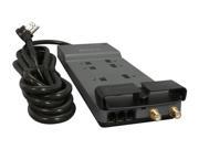 BELKIN BE108230 12 12 Feet 8 Outlets 3390 Joules Surge Protector w Telephone Line Coaxial Protection Extended Cord