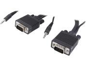 Tripp Lite P504 050 50 ft. SVGA VGA Monitor Audio Cable with Coax HD15 M M 3.5mm M M