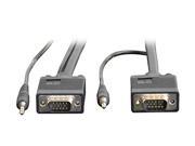 Tripp Lite P504 025 P 25 ft. SVGA VGA Monitor Audio Plenum Cable with Coax HD15 M M 3.5mm M M