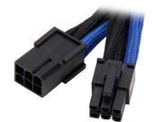 Silverstone PP07 IDE6BA 0.82 ft. Sleeved Extension Power Supply Cable with 1 x 6pin to PCI E 6pin Connector Black Blue