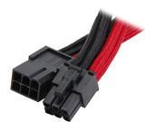 Silverstone PP07 IDE6BR 0.82 ft. Sleeved Extension Power Supply Cable with 1 x 6pin to PCI E 6pin Connector Black Red
