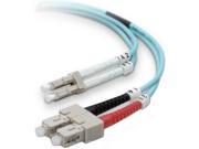 Belkin F2F402L7 02M G Fiber Optic Cable; 10GB Aqua Multimode LC SC Duplex MMF 50 125